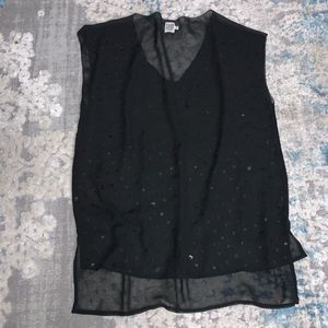 3/$15 Saint Tropez Sheer Star Sequin Blouse